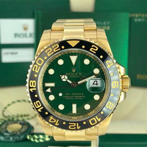 rolex gmt 18k green dial|Rolex day date gold green.